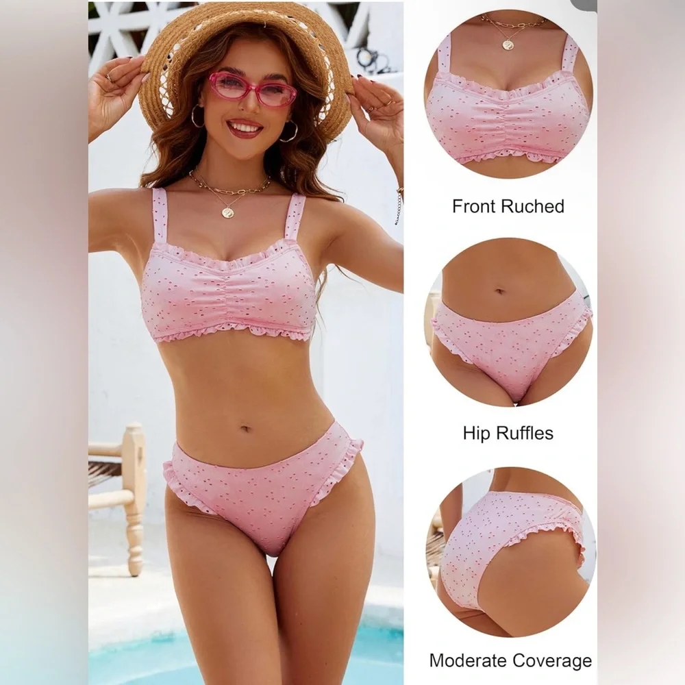 Pink Ruffled Bikini Set - Picture 4 of 9